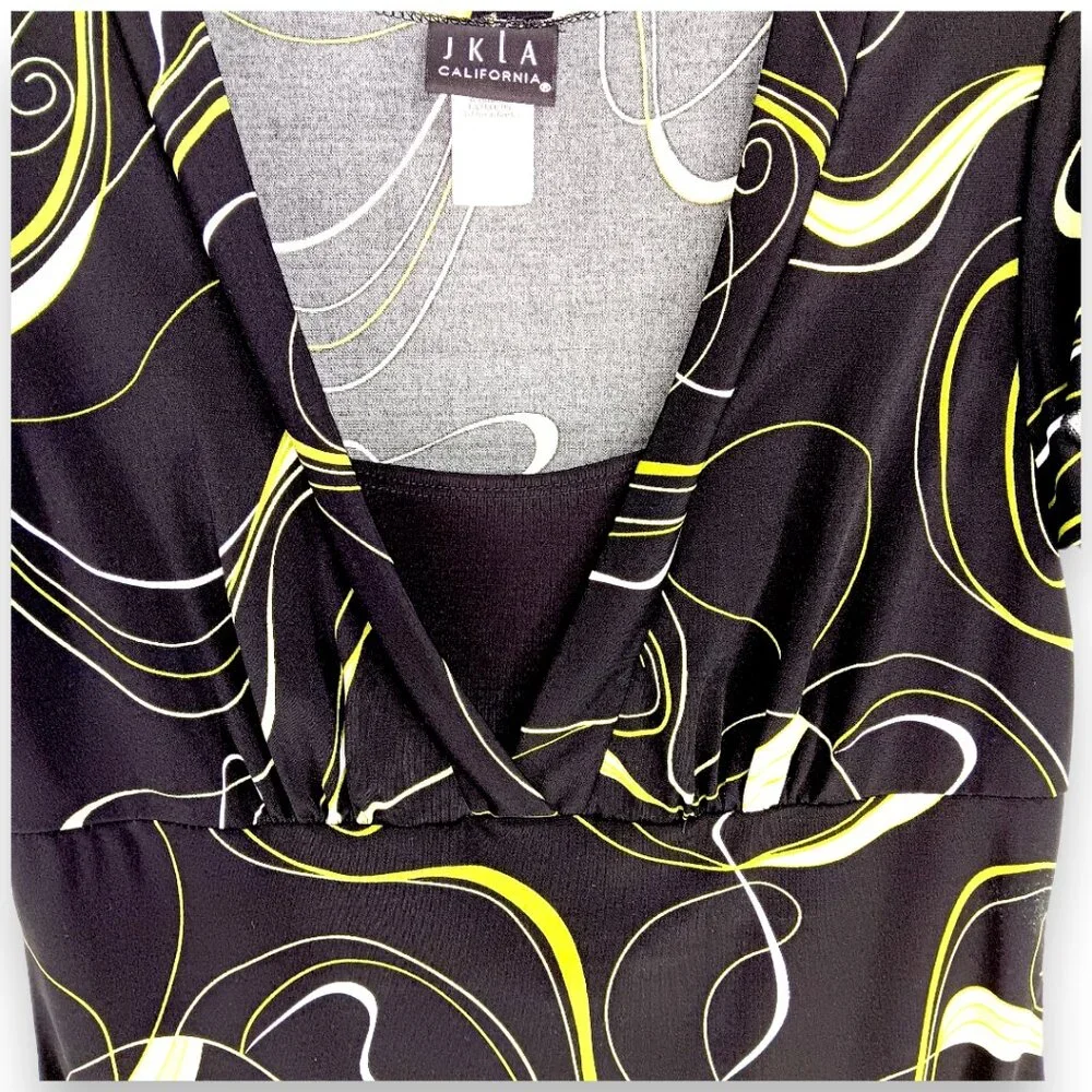 JKLA Women's Top- SMALL- Black-Green-Cream-Dressy-Casual-Short sleeve-loose - Picture 6 of 9